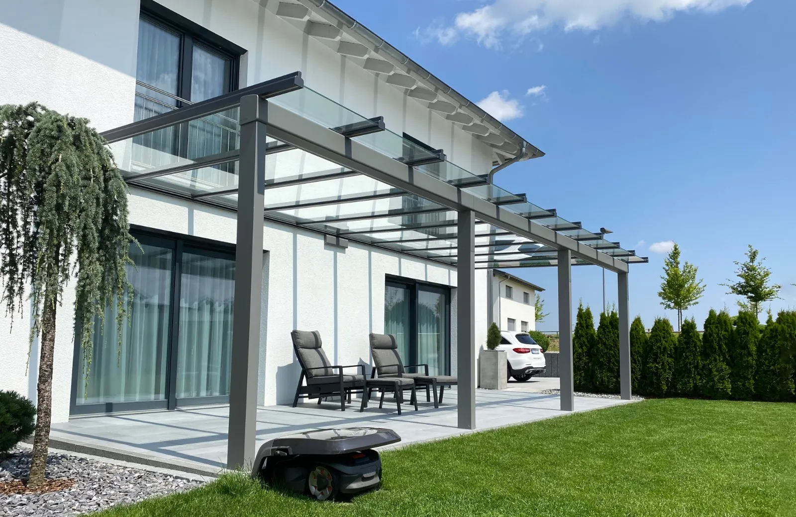 TERRASIGN Terrassendach in moderner Architektur